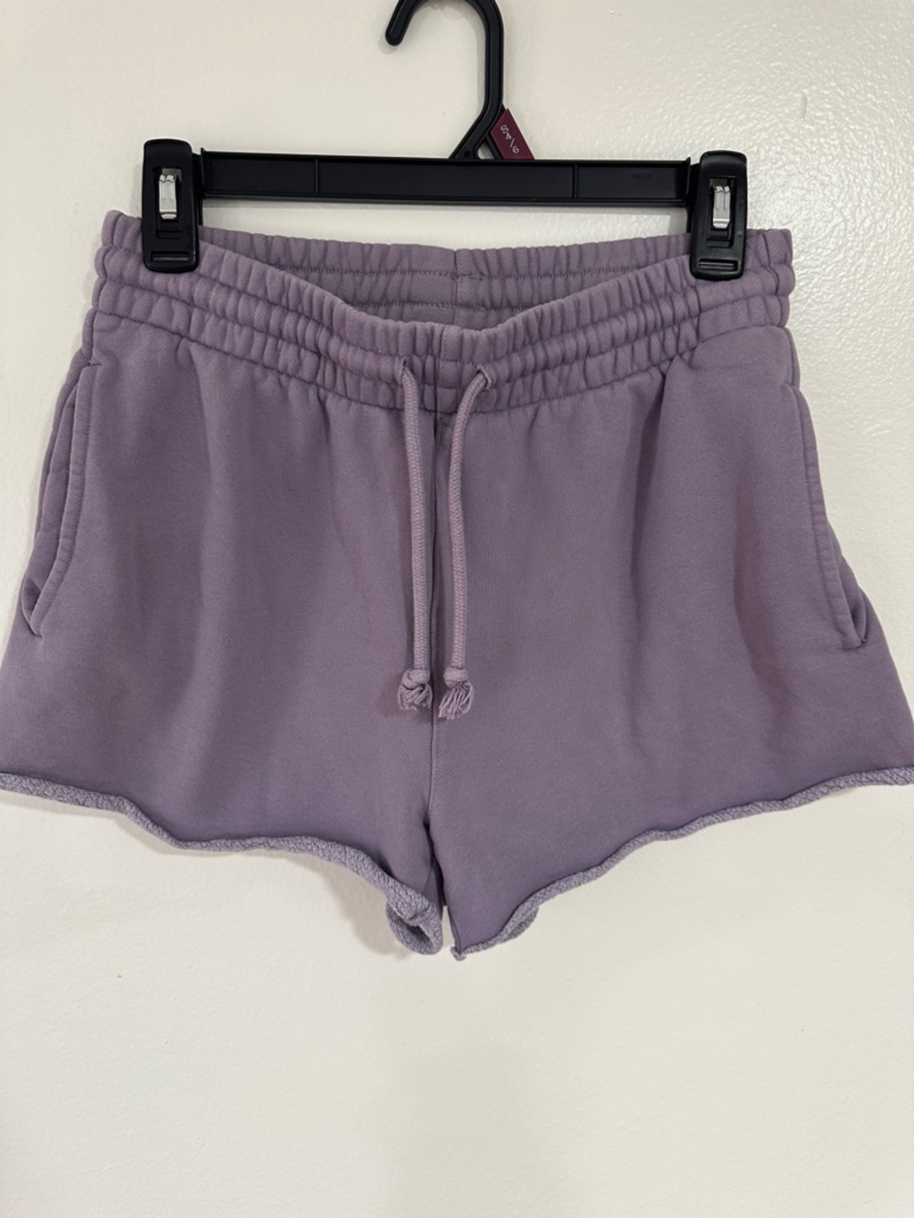 Women's TNA Cozy fleece boyfriend Lavender Drawstring Athletic Shorts
